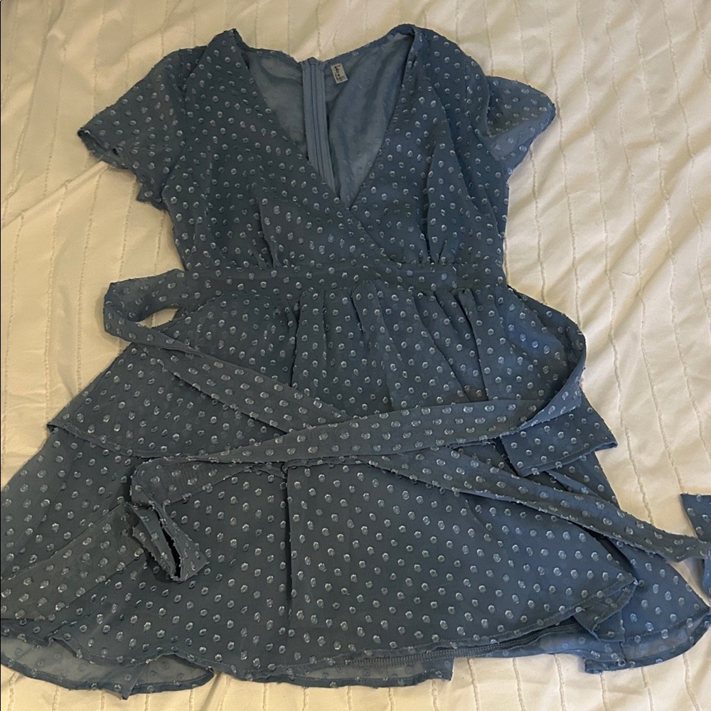 Lucy in the Sky Blue Patterned Mini Dress